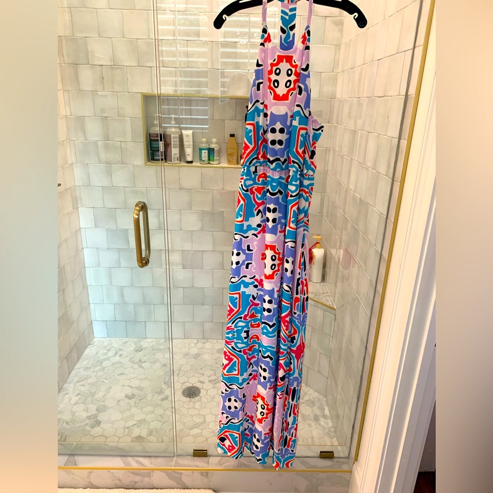 NWT Annie Griffin Natalie Maxi Dress. Sevilla Print. Size 10.